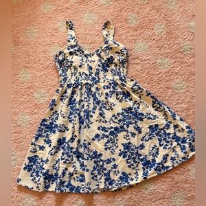 Elegant Blue Floral Women's Casual Dress